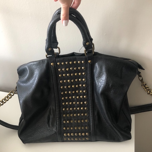 Steve Madden Black Studded Hobo Bag 
